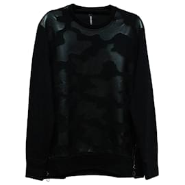 Neil Barrett-Neil Barrett Camouflage Tonal Patch Sweatshirt aus schwarzem Lyocell-Schwarz