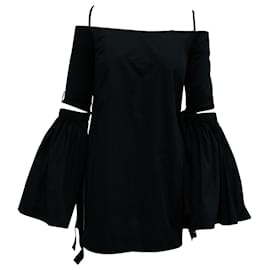 Ellery-Ellery Schulterfreies Minikleid aus schwarzer Baumwolle-Schwarz