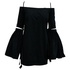 Mini abito Ellery con spalle scoperte in cotone nero Nero