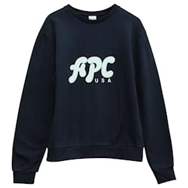 Autre Marque-APC USA Print Sweater in Blue Cotton-Blue,Navy blue