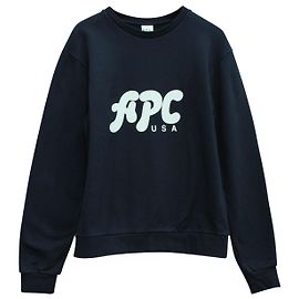 Autre Marque Pullover mit APC USA-Print aus blauer Baumwolle Blau Marineblau