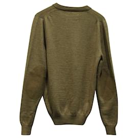 Maison Martin Margiela-Maison Margiela Sweat col V avec coudière en laine marron-Marron