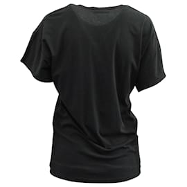Autre Marque-Alexander McQueen Rose Print Pattern T-Shirt in Black Cotton-Black