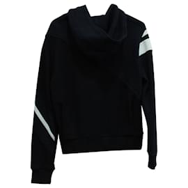 Neil Barrett-Neil Barrett Geometric Print Zip Up Hooded Jacket in Black Lyocell-Black