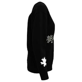 Michael Kors-Michael Kors Crystal Snow Flakes Sweatshirt in Black Cotton -Black