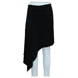 Dkny-Black Mini Asymmetric Skirt-Black