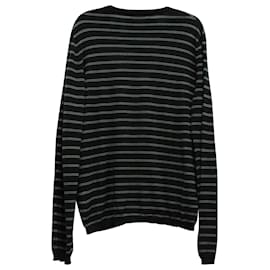 Prada-Suéter Prada Stripe em lã preta-Preto