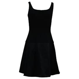 Theory-Theory Square Neckline Sleeveless Dress in Black Triacetate-Black