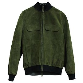Blouson Bomber Réversible Berluti en cuir de veau Vert Kaki Cuir Vert Kaki