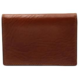Ralph Lauren-Ralph Lauren Bi-Fold Card Holder in Brown Leather-Brown