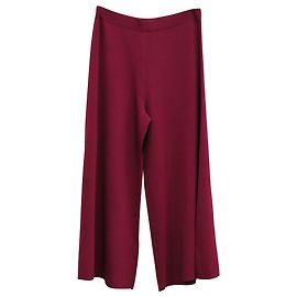 Theory Teoria Henriet K Lustrate Calça Cropped Perna Larga em Seda Artificial Marrom Marrom Vermelho