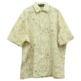 Jacquemus-Jacquemus Moisson Camisa Estampa Floral em Algodão Creme-Branco,Cru