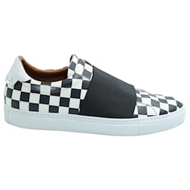 Givenchy-Givenchy Baskets Slip-On Checkerboard en Cuir Blanc-Autre
