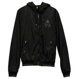 Dolce & Gabbana-Dolce & Gabbana Hooded Bomber Jacket in Black Polyamide-Other