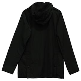 Barbour-Barbour Slim Fit Hooded Waterproof Bedale Jacket in Black Polyester-Black