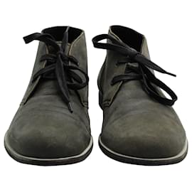 Bottega Veneta-Bottega Veneta Ankle Boots in Grey Suede-Grey