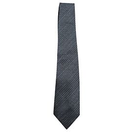 Tom Ford Prince of Wales Checked Jacquard Tie in Grey Wool Grey