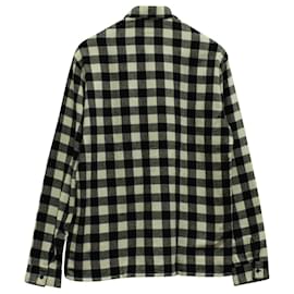 Sandro-Sandro Paris Gingham Print Overshirt in Black and White Cotton-Other