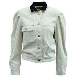 Isabel Marant-Isabel Marant Iolana Puffed Sleeve Jacket in Ivory Denim-White,Cream