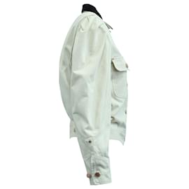 Isabel Marant-Isabel Marant Iolana Puffed Sleeve Jacket in Ivory Denim-White,Cream