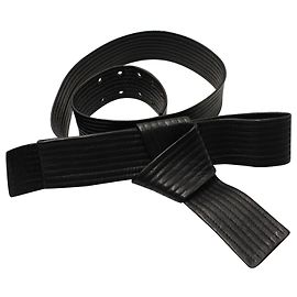 Cinto acolchoado Lanvin com laço em couro preto Preto