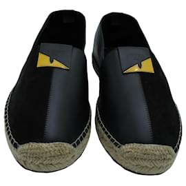 Fendi-Fendi Espadrilles in Black Leather-Black