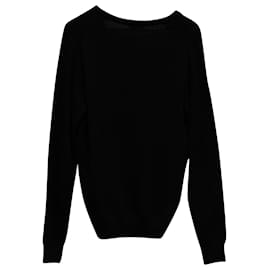 Lacoste-Lacoste-Logo-Pullover mit V-Ausschnitt aus schwarzer Wolle-Schwarz