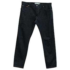 Valentino-Valentino Rockstud-Embellished Jeans in Blue Cotton Denim-Other