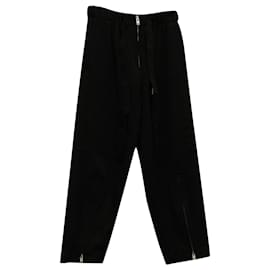 Y'S-Pantaloni Yohji Yamamoto con zip in lana nera-Nero