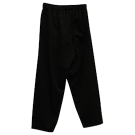 Y'S-Yohji Yamamoto Calça com detalhe de zíper em lã preta-Preto