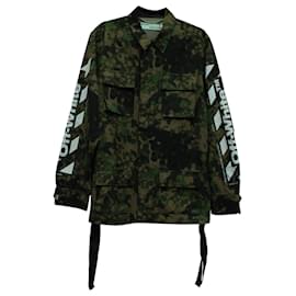 Off White-Off White Camouflage Oversized Jacket in Multicolor Cotton-Multiple colors