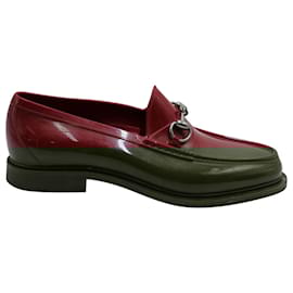 Gucci-Gucci Horsebit Loafer in Red Rubber-Red