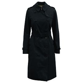 Trench Heritage di lunghezza media Burberry in cotone blu navy Blu Blu navy