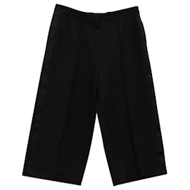 Valentino Garavani-Pantalones cortos de pernera ancha en lana negra de Valentino-Negro