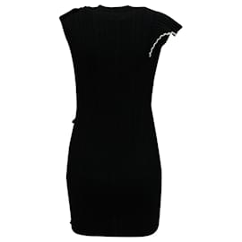 Msgm-MSGM Frilled Knit Mini Dress in Black Wool-Black