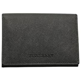Burberry-Burberry Bi Fold Wallet Cardholder in Black Leather-Black