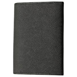 Burberry-Burberry Bi Fold Wallet Cardholder in Black Leather-Black