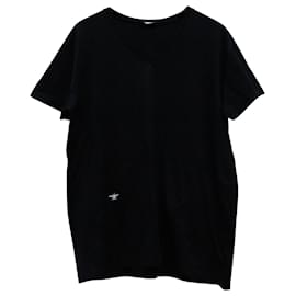 Dior-Camiseta de algodón negro con cuello de pico y logo de abeja Dior Homme-Negro