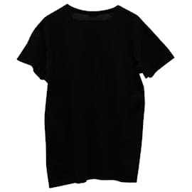 Dior-Dior Homme T-shirt Col V Logo Abeille en Coton Noir-Noir