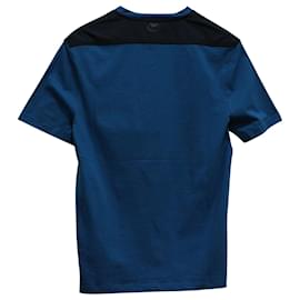 Gucci-Gucci Two-tone V-Neck T-shirt in Royal Blue Cotton-Blue
