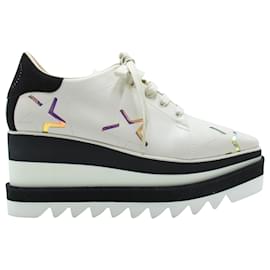 Stella Mc Cartney-Stella McCartney Sneak-Elyse Platform Sneakers in Ivory Leather-White,Cream