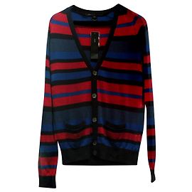 Marc by Marc Jacobs Marc Jacobs Striped Knit Cardigan in Multicolor Wool Other Python print