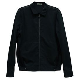 Giubbotto Bottega Veneta Zip Up in Cotone Blu Navy Blu