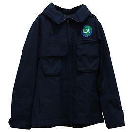 Louis Vuitton Ski Parka with Packable Hood in Blue Polyester Blue Navy blue