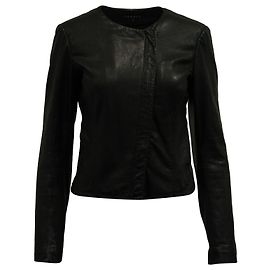 Theory Raoul Cross Over Jacket in Black Lambskin Leather Black
