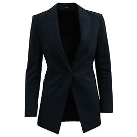 Theory Etiennette Blazer aus marineblauer Wolle Blau Marineblau
