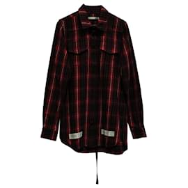 Off White-Off-White Flannel Check Shirt in Red Cotton-Other