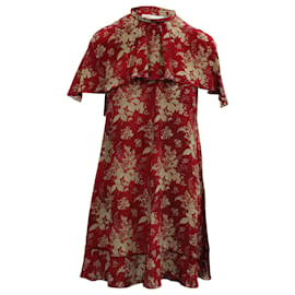 Red Valentino-Red Valentino Floral Tapestry Printed Dress in Red Silk-Red