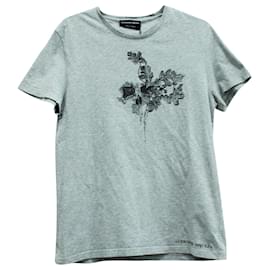 Alexander Mcqueen-Alexander McQueen Skull Logo T-Shirt in Grey Cotton-Grey