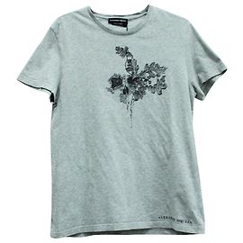 Camiseta de algodón gris con logo de calavera de Alexander McQueen Gris